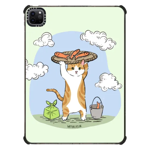 Rusadin the cat Ipad Case | iPad Pro 11-inch (3rd/4th gen) / iPad Impact Case / Black | Image 1