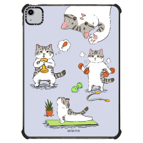 Bean The Cat Fitness Ipad Case | iPad Air (4th/5th gen) / iPad Impact Case / Black | Image 1