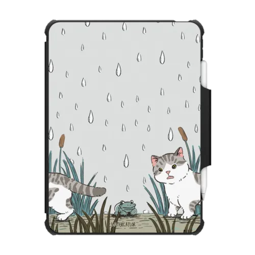 Bean The Cat With Mr. Frog Ipad Case | iPad Pro 11-inch (3rd/4th gen) / iPad Impact Folio Case / Black | Image 1