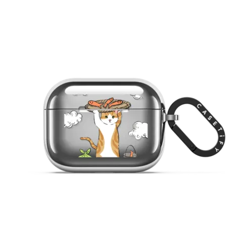 Rusadin The Cat Airpods Case | AirPods Pro 3 / Earbuds Mirror Case / Silver | Image 1