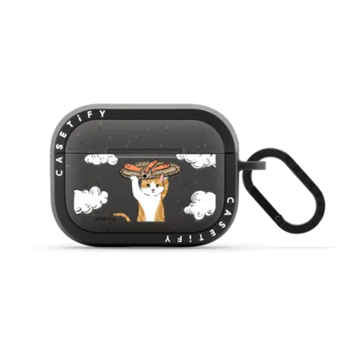 Rusadin The Cat Airpods Case | AirPods Pro 2 / Earbuds Bounce Case / Matte Charcoal | Image 1