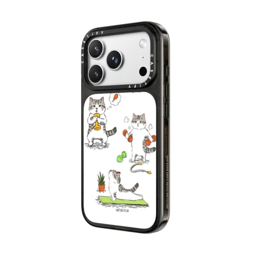 Bean The Cat Fitness | iPhone 18 Pro Max / Impact Case MagSafe Compatible - Glossy / Glossy Black | Image 2