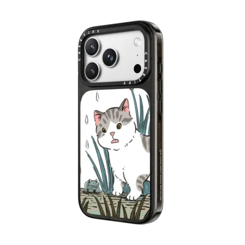 Bean The Cat With Mr. Frog | iPhone 18 Pro Max / Impact Case MagSafe Compatible - Glossy / Glossy Black | Image 2