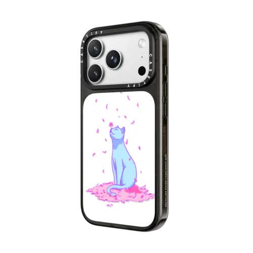 Sakura Cat | iPhone 18 Pro Max / Impact Case MagSafe Compatible - Glossy / Glossy Black | Image 2