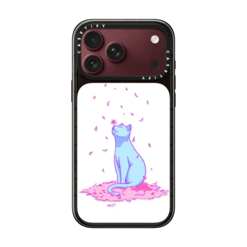Sakura Cat | iPhone 18 Pro Max / Impact Case MagSafe Compatible - Glossy / Glossy Black | Image 1