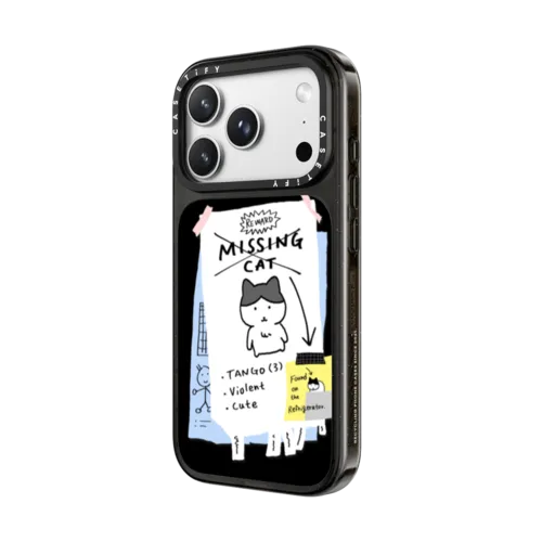 MISSING CAT BY NAMSEE | iPhone 18 Pro Max / Impact Case MagSafe Compatible - Glossy / Glossy Black | Image 2