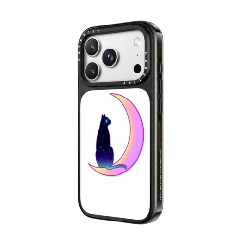 Cat Moon | iPhone 18 Pro Max / Impact Case MagSafe Compatible - Glossy / Glossy Black | Image 2