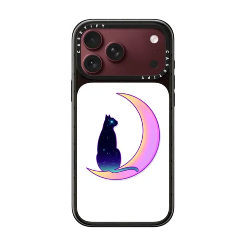 Cat Moon | iPhone 18 Pro Max / Impact Case MagSafe Compatible - Glossy / Glossy Black | Image 1