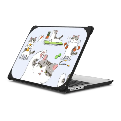 Bean The Cat Fitness MacBook Case | MacBook Pro 14-inch (M1 - M5) / MacBook Bounce Case / Black | Image 1