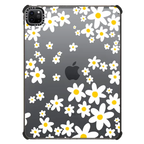 trendy retro white daisy flower pattern - ipad case | iPad Pro 11-inch (3rd/4th gen) / iPad Impact Case / Black | Image 1