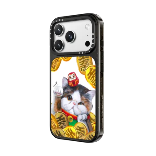 Lucky Gloomie Cat by LeonLollipop | iPhone 18 Pro Max / Impact Case MagSafe Compatible - Glossy / Glossy Black | Image 2