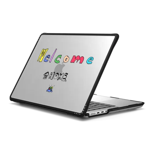 ZiBEZI Welcome Home Macbook Case | MacBook Pro 14-inch (M1 - M5) / MacBook Impact Case / Black | Image 1