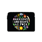 Anxious and brave AF by LJMA | Small (13") / Impact Laptop Sleeve / Multicolor | Image 1
