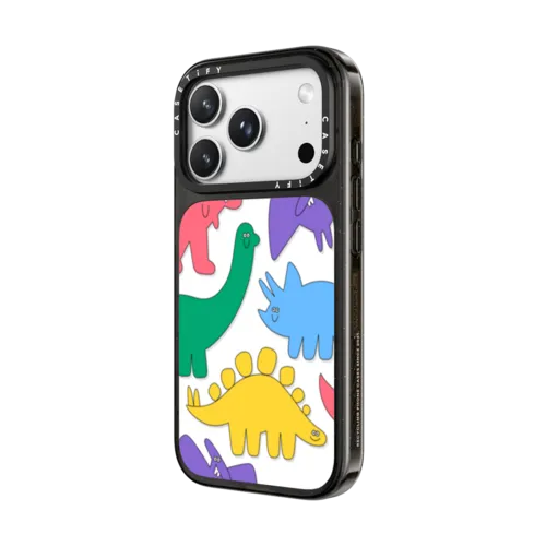 Dan Woodger- Dinosaur Patterns | iPhone 18 Pro Max / Impact Case MagSafe Compatible - Glossy / Glossy Black | Image 2