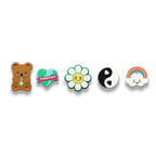 The Push-In Pin Set - Peace Love Earth Set (Rainbow Cloud, Teddy Bear, Cute Daisy, Yin Yang, Love the Earth) | Image 1