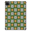 checkerboard flowers and stars | iPad Pro 11-inch (3rd/4th gen) / iPad Impact Case / Black | Image 1