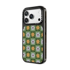 checkerboard flowers and stars | iPhone 18 Pro Max / Impact Case MagSafe Compatible - Glossy / Glossy Black | Image 2