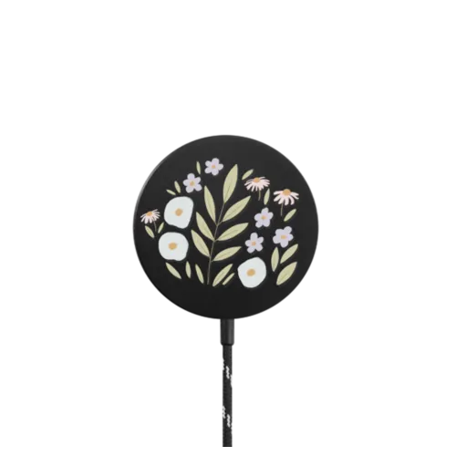 Eleanor by Ivory Paper Co |   / PowerThru Magnetic Wireless Charger MagSafe Compatible / Black | Image 1