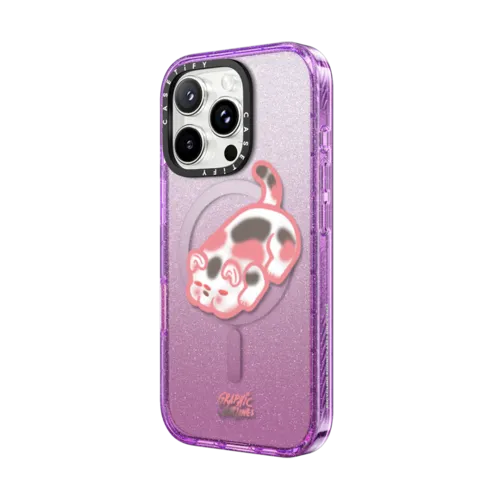 Cube Cat 3color | iPhone 16 Pro Max / Impact Case MagSafe Compatible / Glitter Purple | Image 2