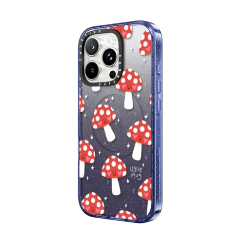 Uglie Mug Mushrooms | iPhone 16 Pro Max / Impact Case MagSafe Compatible / Glitter Indigo | Image 2