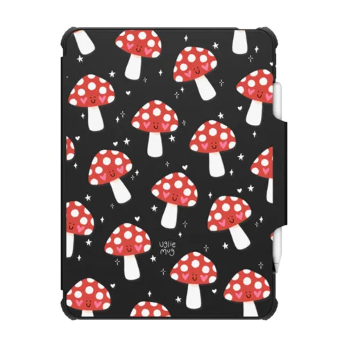 Uglie Mug Mushrooms | iPad Pro 11-inch (3rd/4th gen) / iPad Impact Folio Case / Black | Image 1