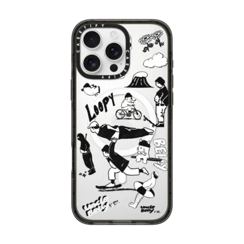 uncle belly collage | iPhone 16 Pro Max / Impact Case MagSafe Compatible / Black | Image 1