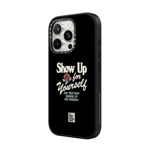 Show Up phone case | iPhone 16 Pro Max / Impact Case MagSafe Compatible / Matte Black | Image 2