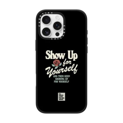 Show Up phone case | iPhone 16 Pro Max / Impact Case MagSafe Compatible / Matte Black | Image 1