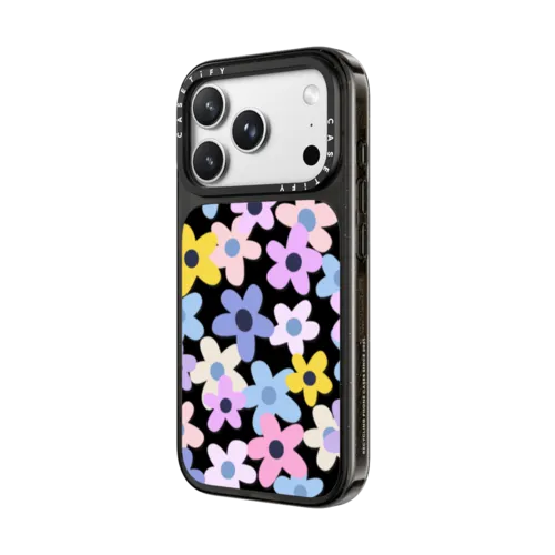 pastel colourful flowers | iPhone 18 Pro Max / Impact Case MagSafe Compatible - Glossy / Glossy Black | Image 2