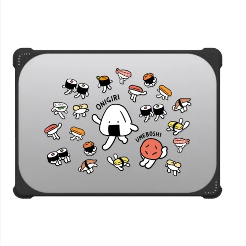 Onigiri&Umeboshi with Sushi by FURIIRAKUN | MacBook Pro 14-inch (M1 - M5) / MacBook Bounce Case / Black | Image 2