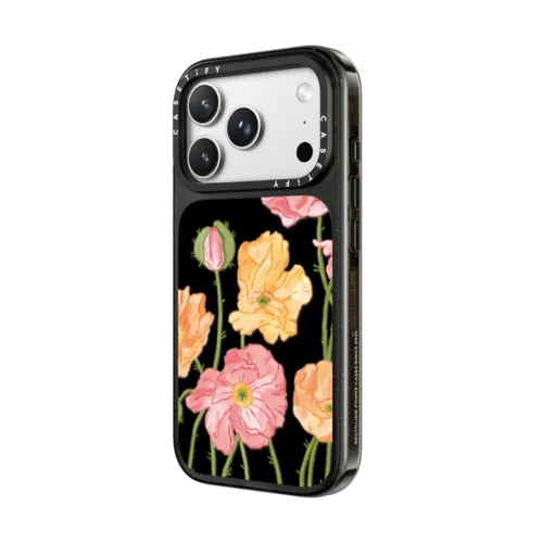 Pastel Poppies | iPhone 18 Pro / Impact Case MagSafe Compatible - Glossy / Glossy Black | Image 2