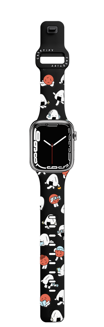 Onigiri&Umeboshi Day to day by FURIIRAKUN | Apple Watch Series 7-9 (45mm) / Impact Band / Black | Image 1