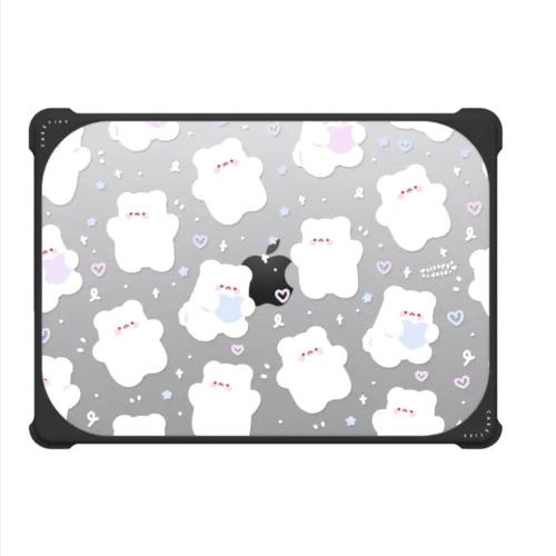 mochi doodles by sleepydaze | MacBook Pro 14-inch (M1 - M5) / MacBook Bounce Case / Black | Image 2