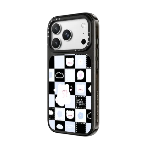 good day mochi checkers by sleepydaze | iPhone 18 Pro Max / Impact Case MagSafe Compatible - Glossy / Glossy Black | Image 2