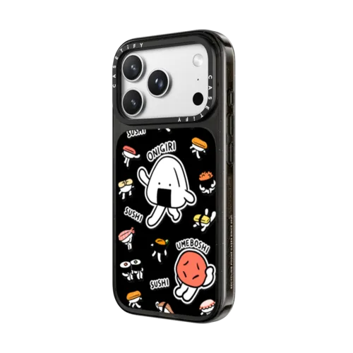 Onigiri&Umeboshi with Sushi by FURIIRAKUN | iPhone 18 Pro Max / Impact Case MagSafe Compatible - Glossy / Glossy Black | Image 2
