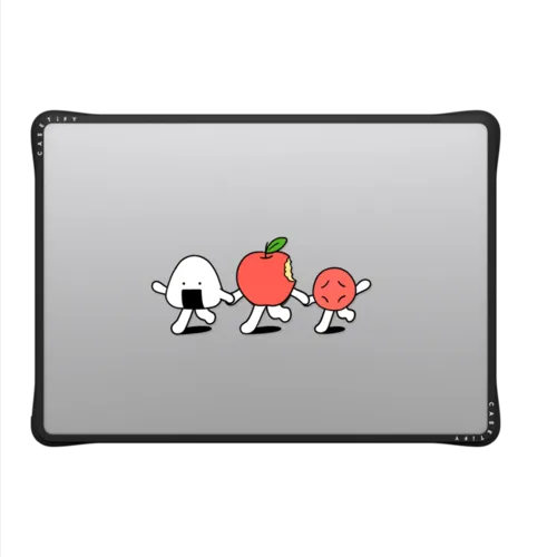 Onigiri&Umeboshi with Apple by FURIIRAKUN | MacBook Pro 14-inch (M1 - M5) / MacBook Impact Case / Black | Image 2