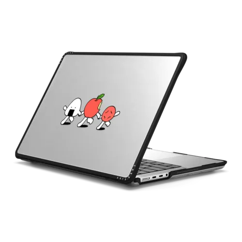 Onigiri&Umeboshi with Apple by FURIIRAKUN | MacBook Pro 14-inch (M1 - M5) / MacBook Impact Case / Black | Image 1