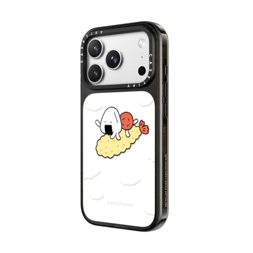 Onigiri&Umeboshi Flying Tempura by FURIIRAKUN | iPhone 18 Pro Max / Impact Case MagSafe Compatible - Glossy / Glossy Black | Image 2