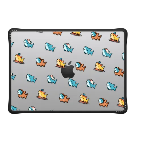 pixel Leonarudo pattern | MacBook Pro 14-inch (M1 - M5) / MacBook Impact Case / Black | Image 2