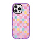 Cute Checkered by Laura Jane Illustrations | iPhone 16 Pro Max / Impact Case MagSafe Compatible / Purple | Image 1