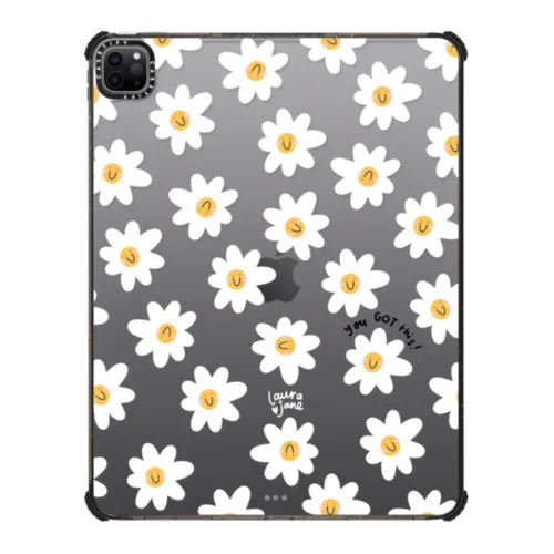 Daisies by Laura Jane Illustrations | iPad Pro 12.9-inch (5th/6th gen) / iPad Impact Case / Black | Image 1