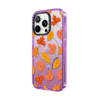 Leaves by Laura Jane Illustrations | iPhone 16 Pro Max / Impact Case MagSafe Compatible / Glitter Purple | Image 2