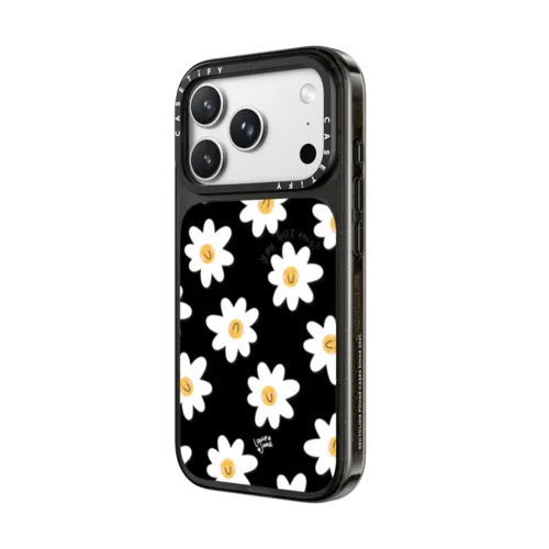 Daisies by Laura Jane Illustrations | iPhone 18 Pro Max / Impact Case MagSafe Compatible - Glossy / Glossy Black | Image 2