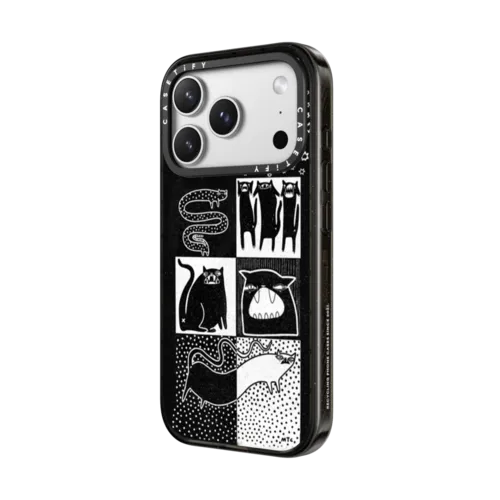 Tile Cats | iPhone 17 Pro Max / Impact Case MagSafe Compatible / Black | Image 2