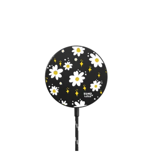Daisies in Summer |   / PowerThru Magnetic Wireless Charger MagSafe Compatible / Black | Image 1