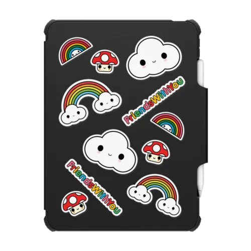 FriendsWithYou Sticker Pack | iPad Pro 12.9-inch (5th/6th gen) / iPad Impact Folio Case / Black | Image 1