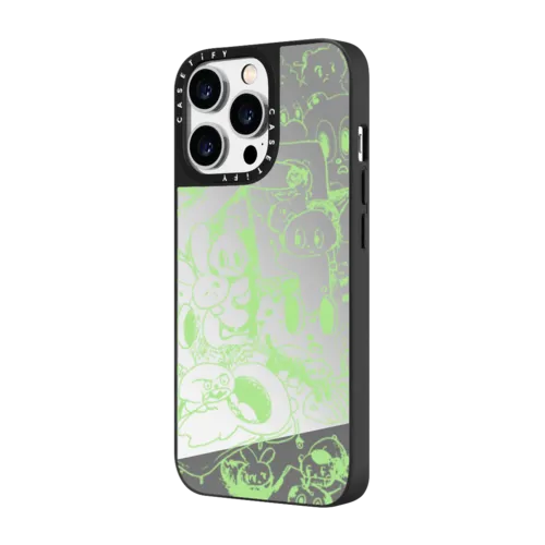 In My Head | iPhone 14 Pro Max / Mirror Case MagSafe Compatible / Silver on Black | Image 2