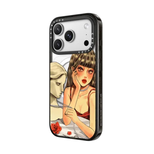 PEARL NECKLACE BY DAHYE | iPhone 17 Pro Max / Impact Case MagSafe Compatible / Black | Image 2