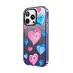 Painted Hearts | iPhone 16 Pro Max / Impact Case MagSafe Compatible / Glitter Indigo | Image 2