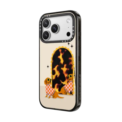 Checkered Dachshund Mirror | iPhone 17 Pro / Impact Case MagSafe Compatible / Tortoiseshell | Image 2